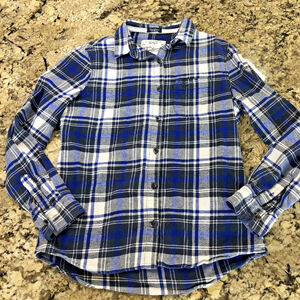 Size EU Small Tokyo Laundry Long Sleeve Women’s Shirt Blue Plaid 100% Cotton BD